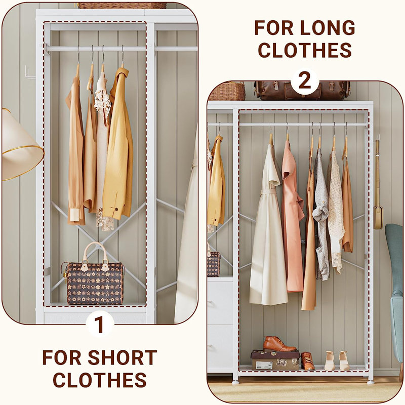 Heavy duty garment rack with shelves cheap